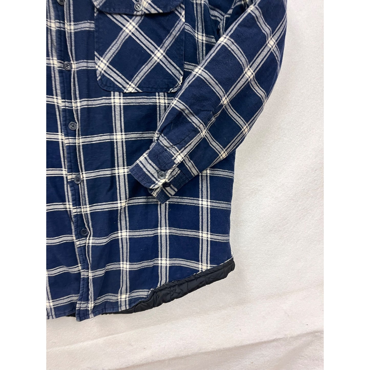 Pabst Blue Ribbon Mens Flannel Shirt With US Flag Patch & Quilted Lining #8241