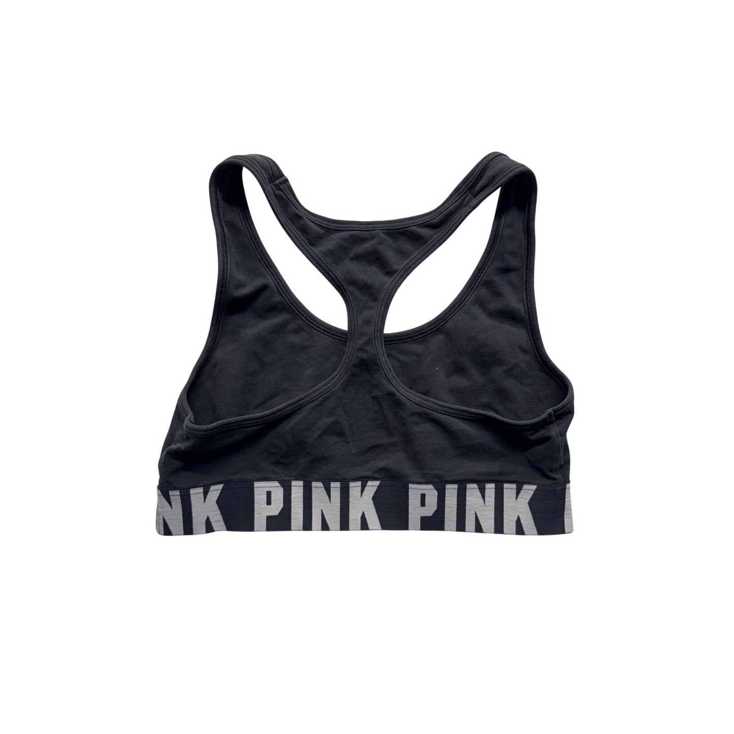 Victorias Secret PINK Skeleton Hand Graphic Sports Bra Racerback Black #317B