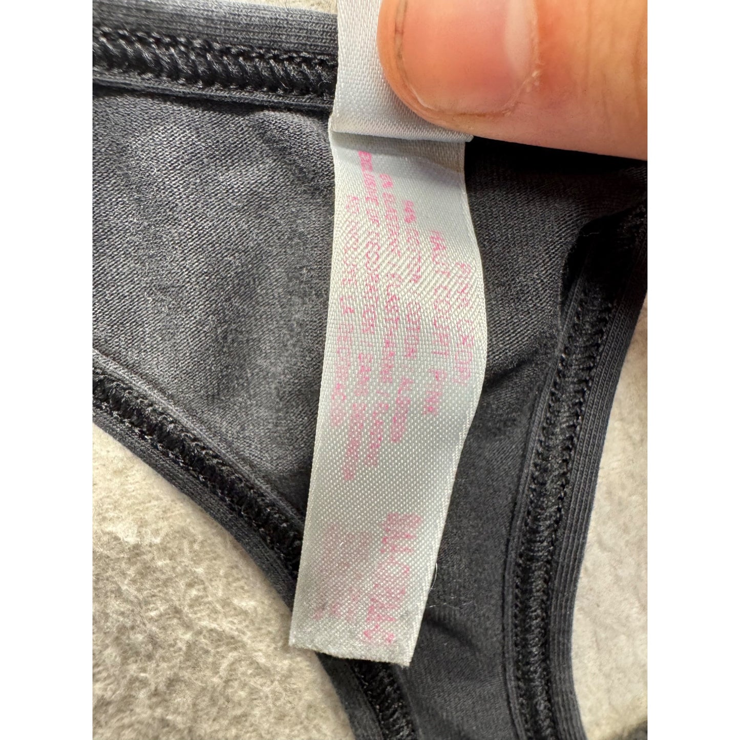 Victorias Secret PINK Skeleton Hand Graphic Sports Bra Racerback Black #317B