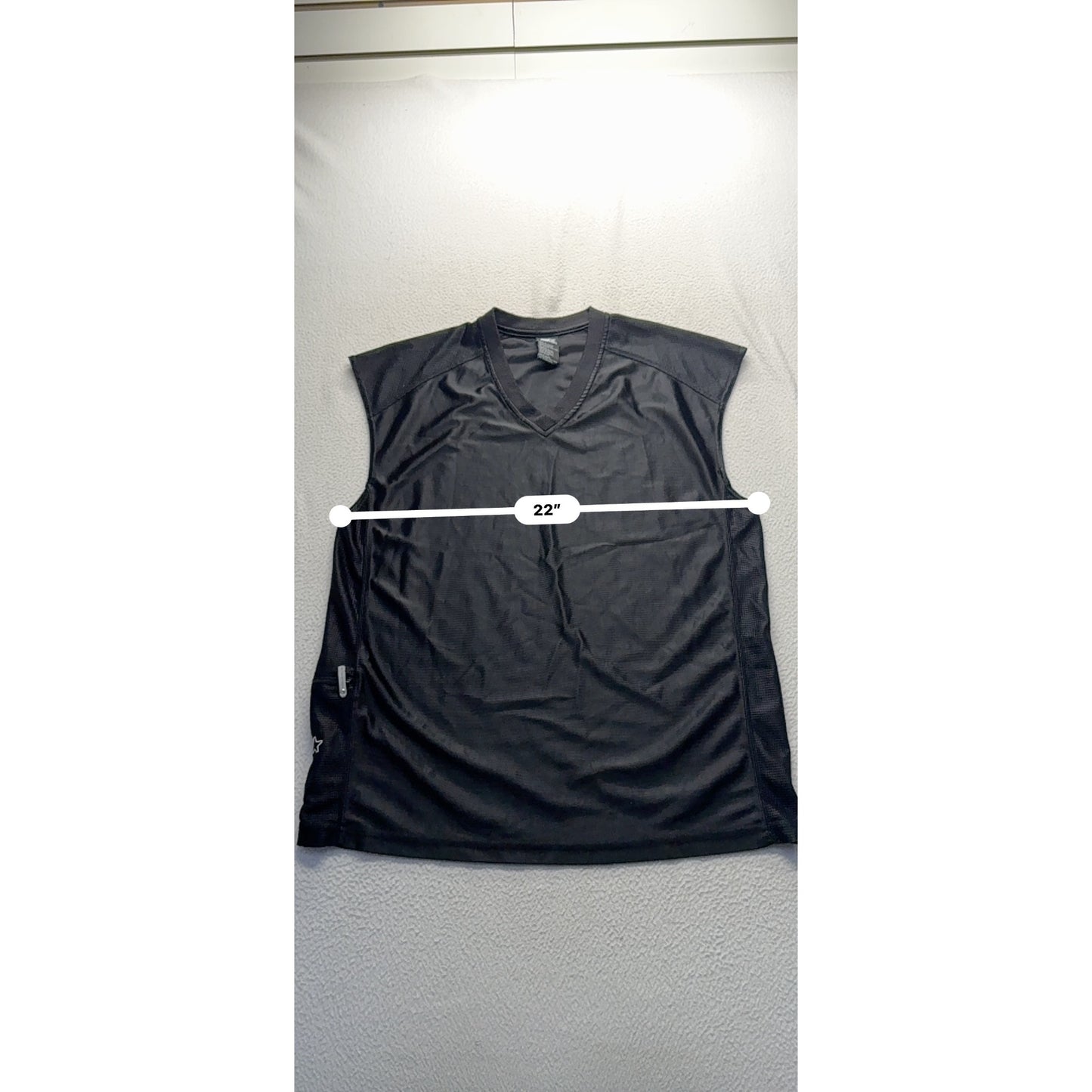 Starter Mens Black Sleeveless V-Neck Mesh Athletic Shirt Size L #9507