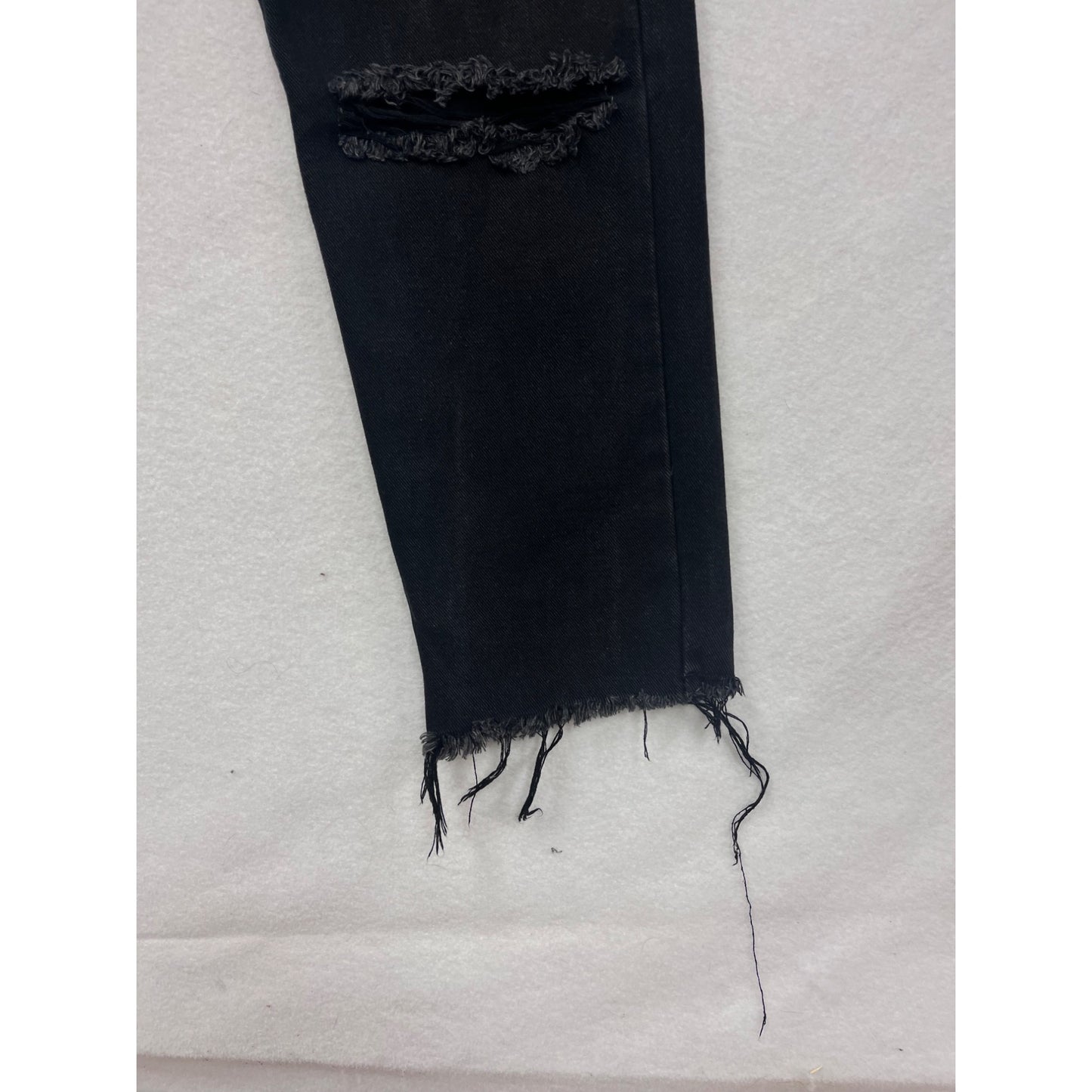 Princess Polly Womens Black Distressed High-Waisted Straight-Leg Jeans #8183