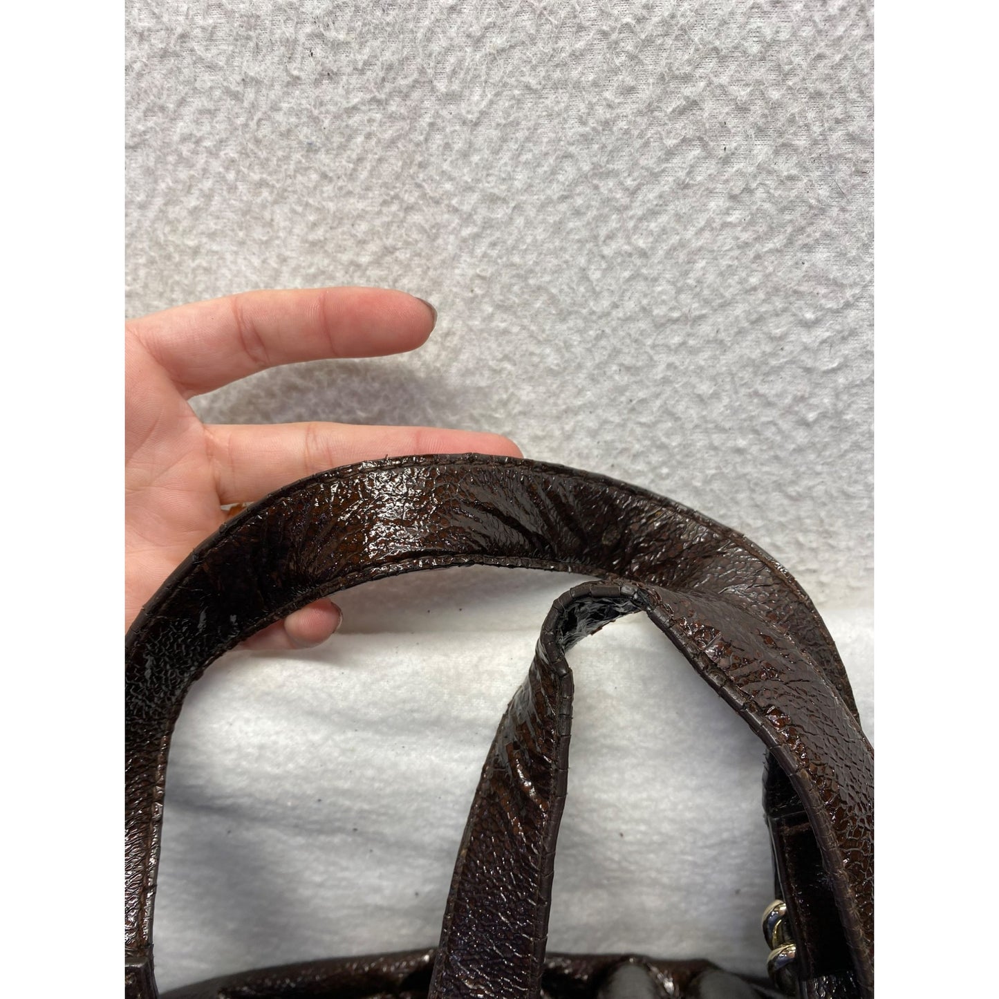 Loeffler Randall Brown Tote Bag With Dual Handles & Ruffle Detail #5963