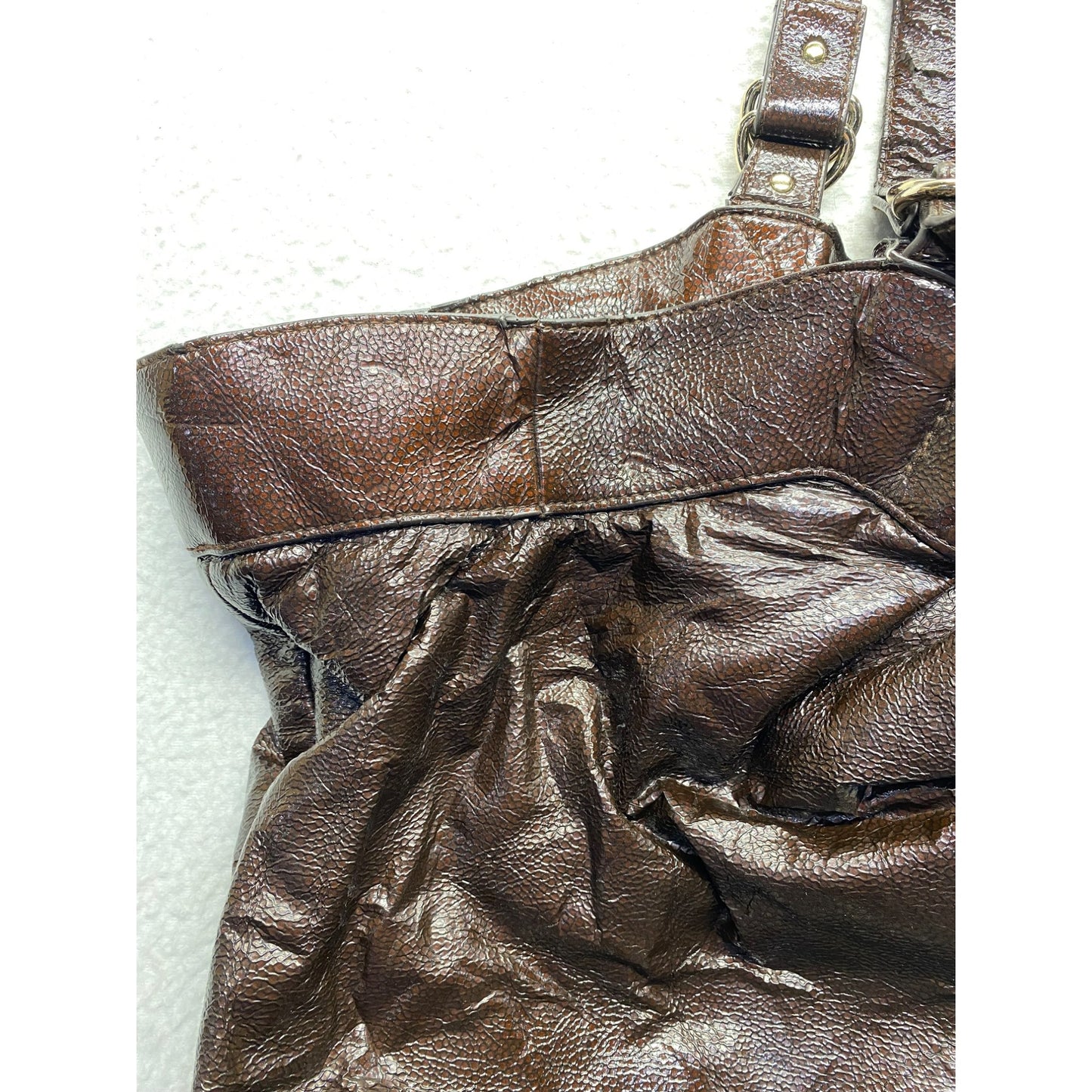 Loeffler Randall Brown Tote Bag With Dual Handles & Ruffle Detail #5963