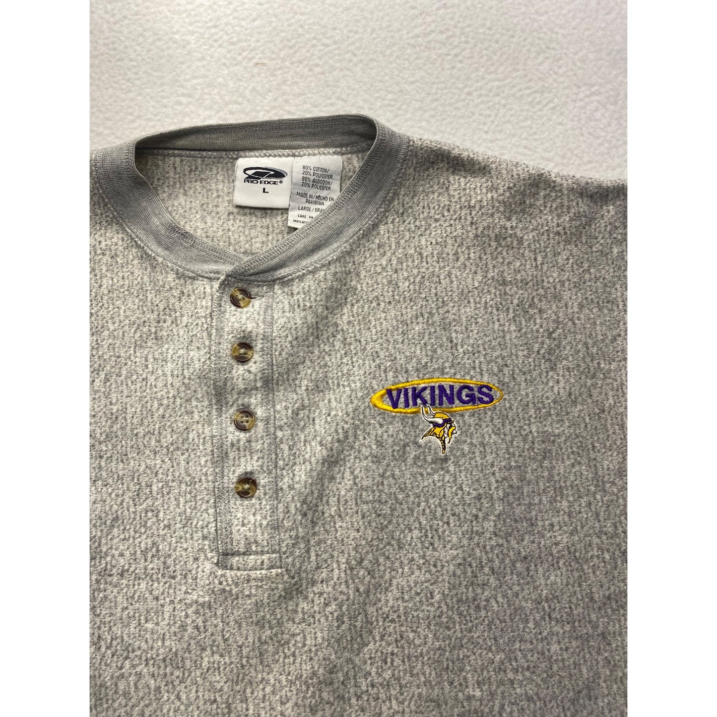 Pro Edge Vikings Henley Long Sleeve Shirt #7384