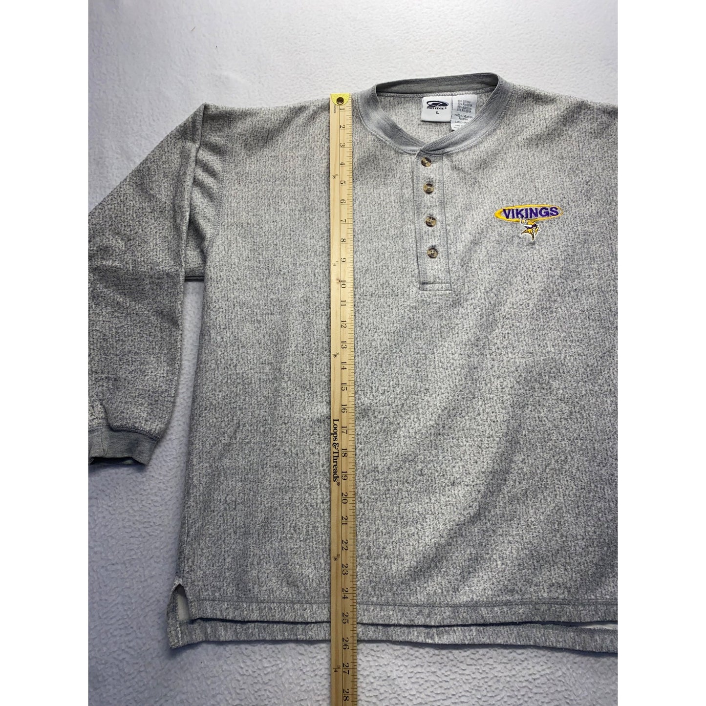 Pro Edge Vikings Henley Long Sleeve Shirt #7384
