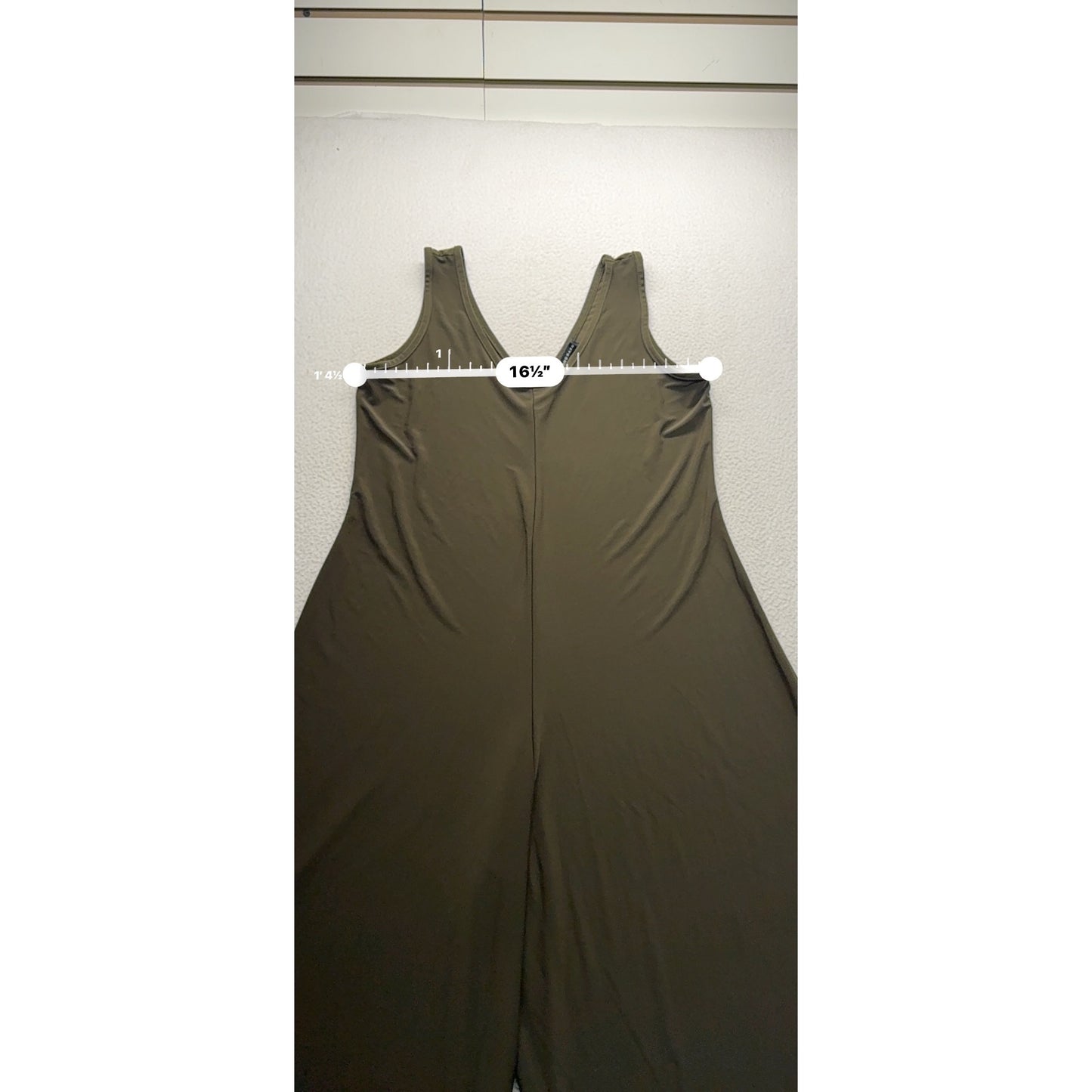 Nik & Nash Olive Green Wide-Leg Jumpsuit Sleeveless Made In USA Size S #9993