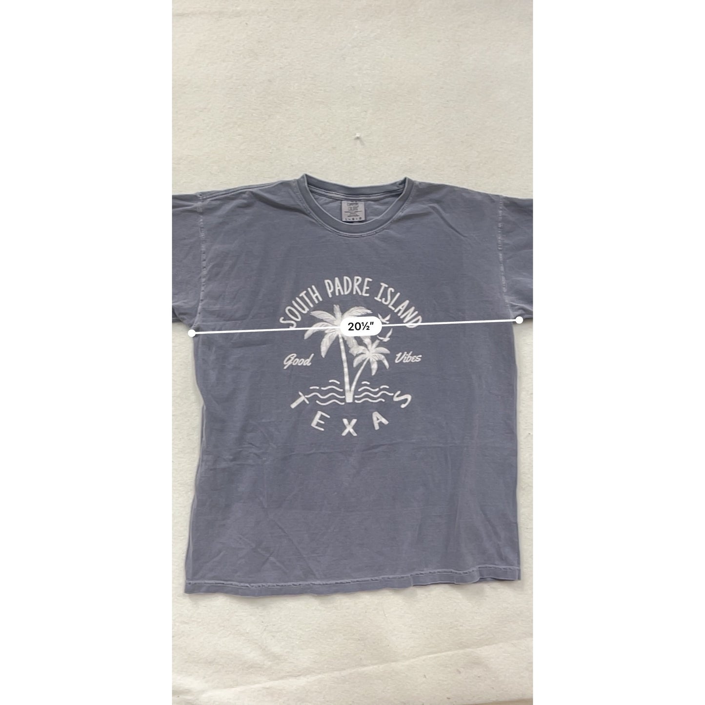 South Padre Island Graphic T-Shirt Large Comfort Colors #8814