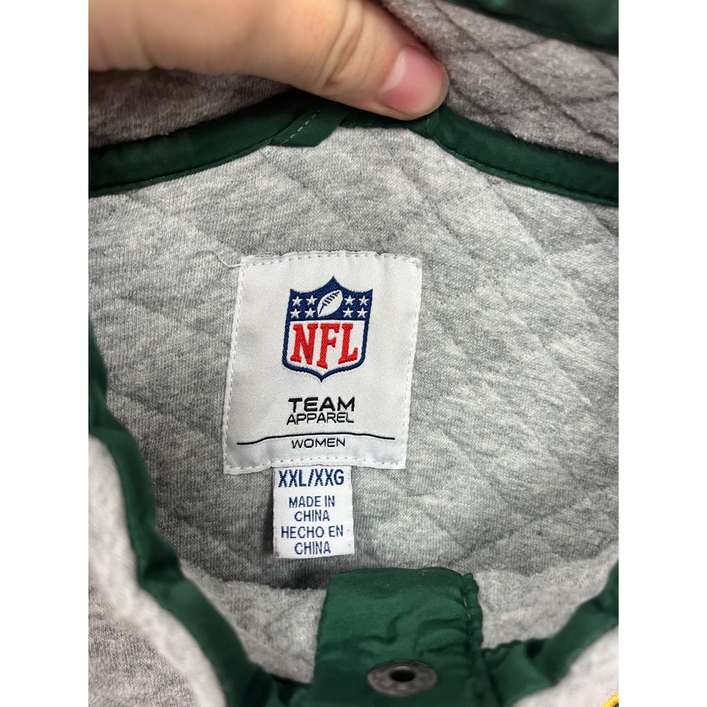 Green Bay Packers Nfl Quilted Quarter Snap Pullover Sweatshirt Xxl/Xxg #880A