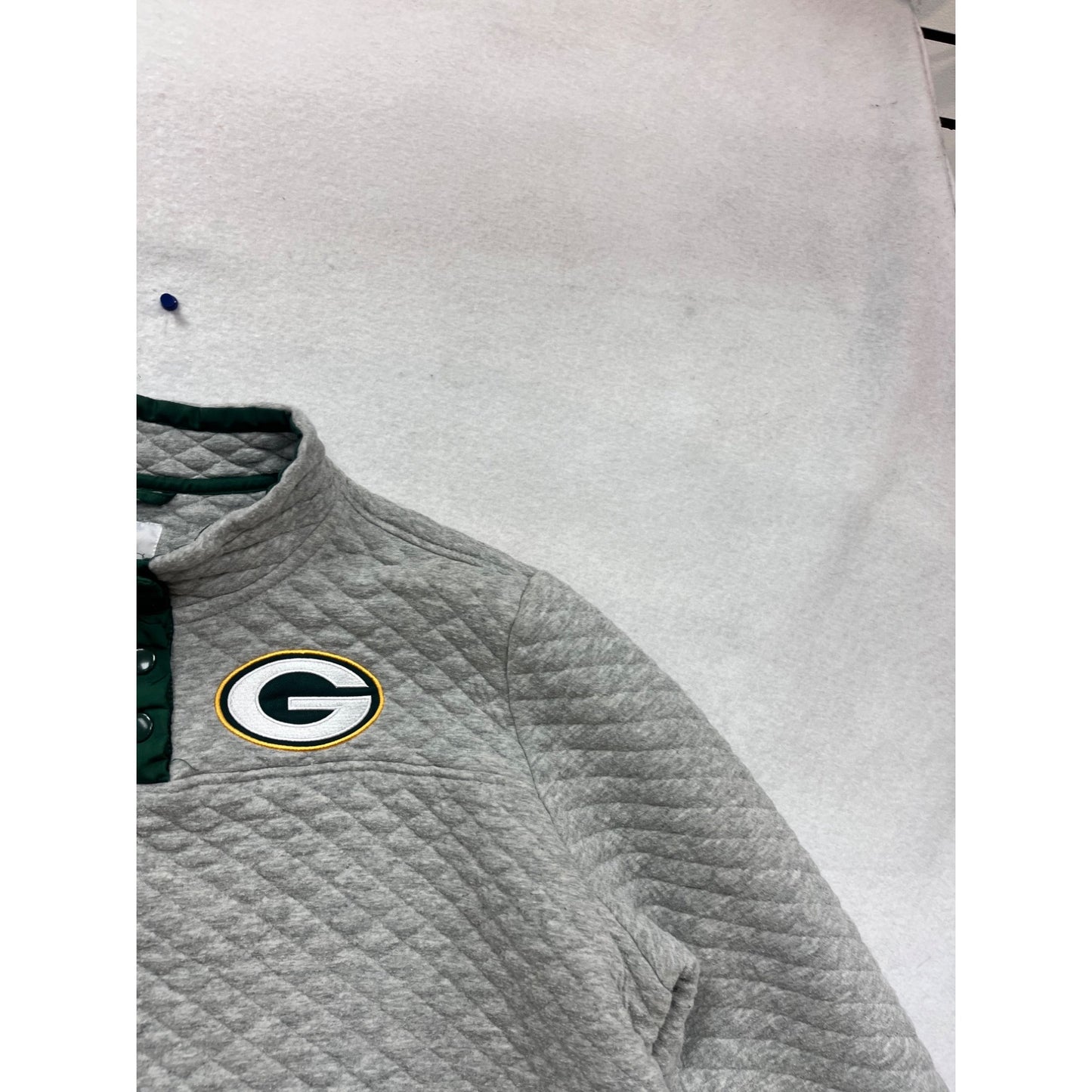 Green Bay Packers Nfl Quilted Quarter Snap Pullover Sweatshirt Xxl/Xxg #880A