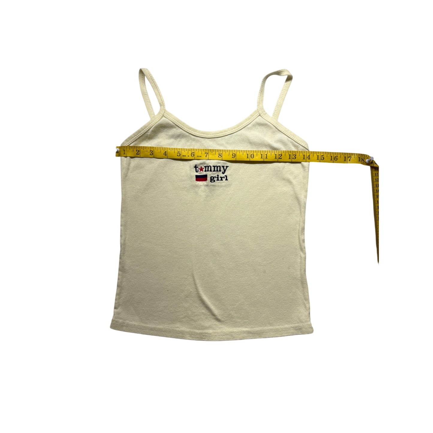 Tommy Girl Yellow Cotton Spaghetti Strap Tank Top XL#6385