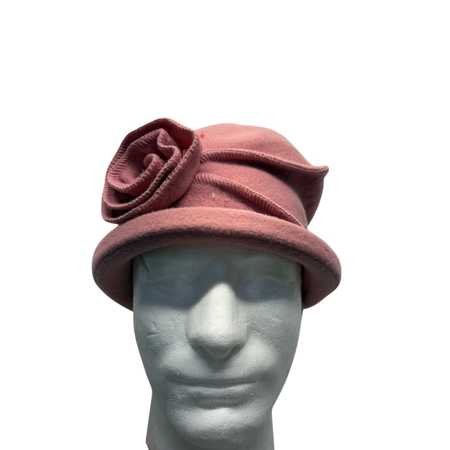 Vintage Style Pink Wool Cloche Hat by Parkhurst #7664