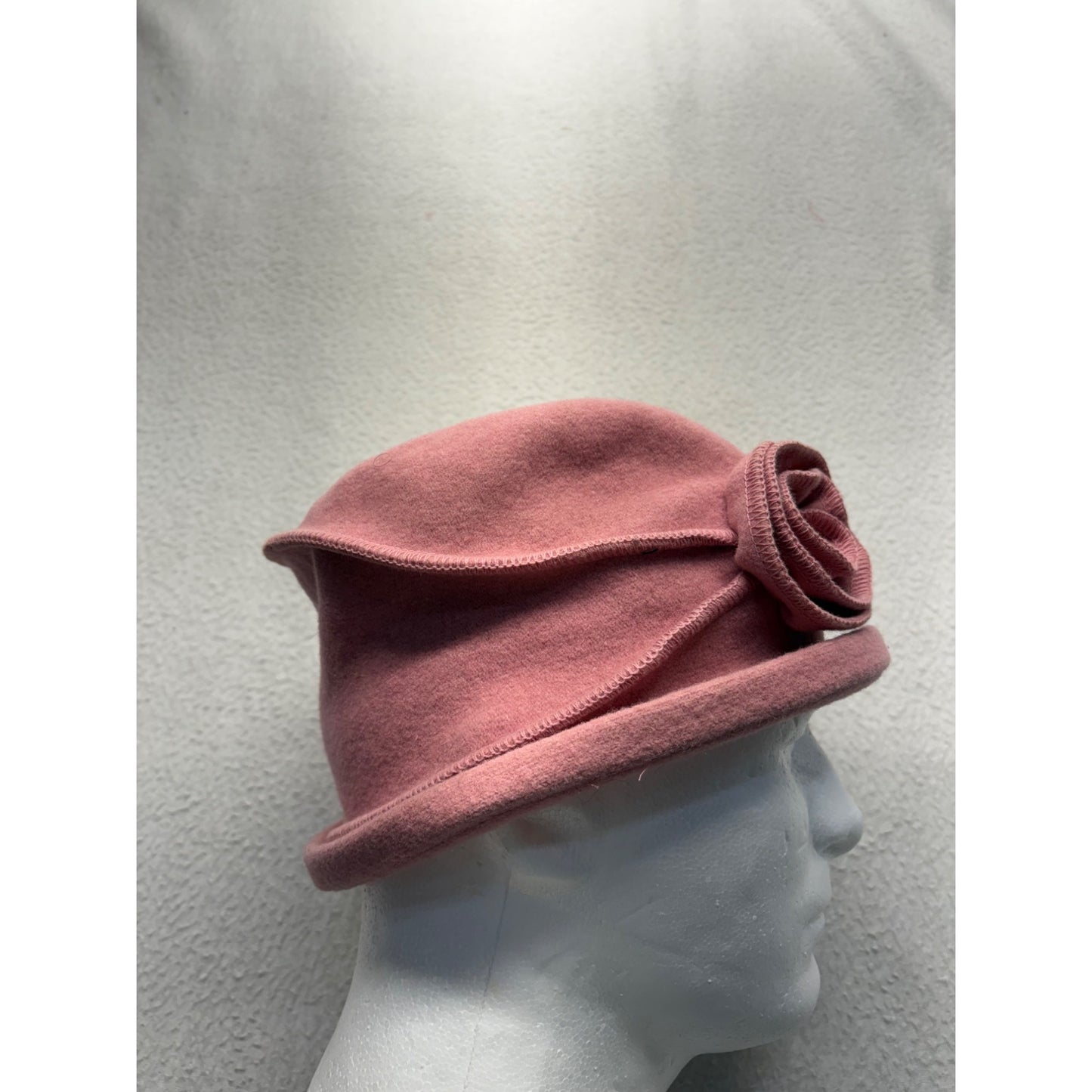 Vintage Style Pink Wool Cloche Hat by Parkhurst #7664