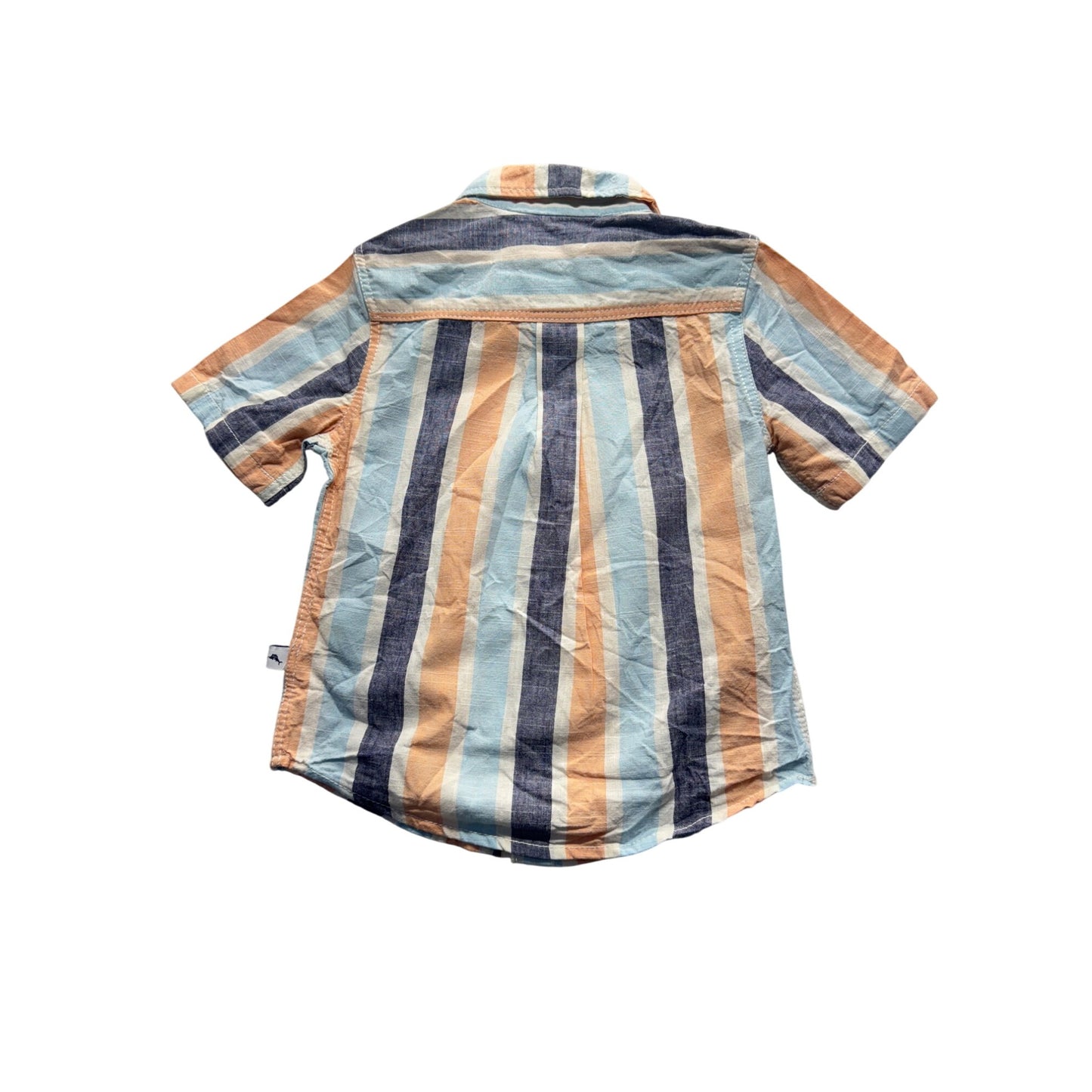 Tommy Bahama Kids Striped Short Sleeve Button Down Shirt In Soft Cotton #9101