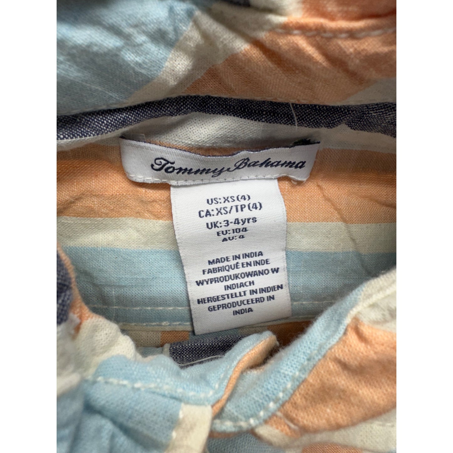 Tommy Bahama Kids Striped Short Sleeve Button Down Shirt In Soft Cotton #9101