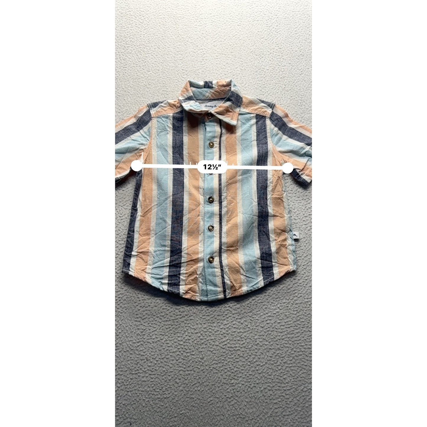 Tommy Bahama Kids Striped Short Sleeve Button Down Shirt In Soft Cotton #9101