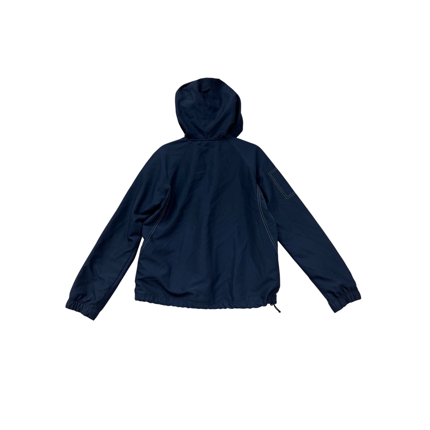 Mens Medium RBK Navy Hooded Windbreaker Jacket #8077