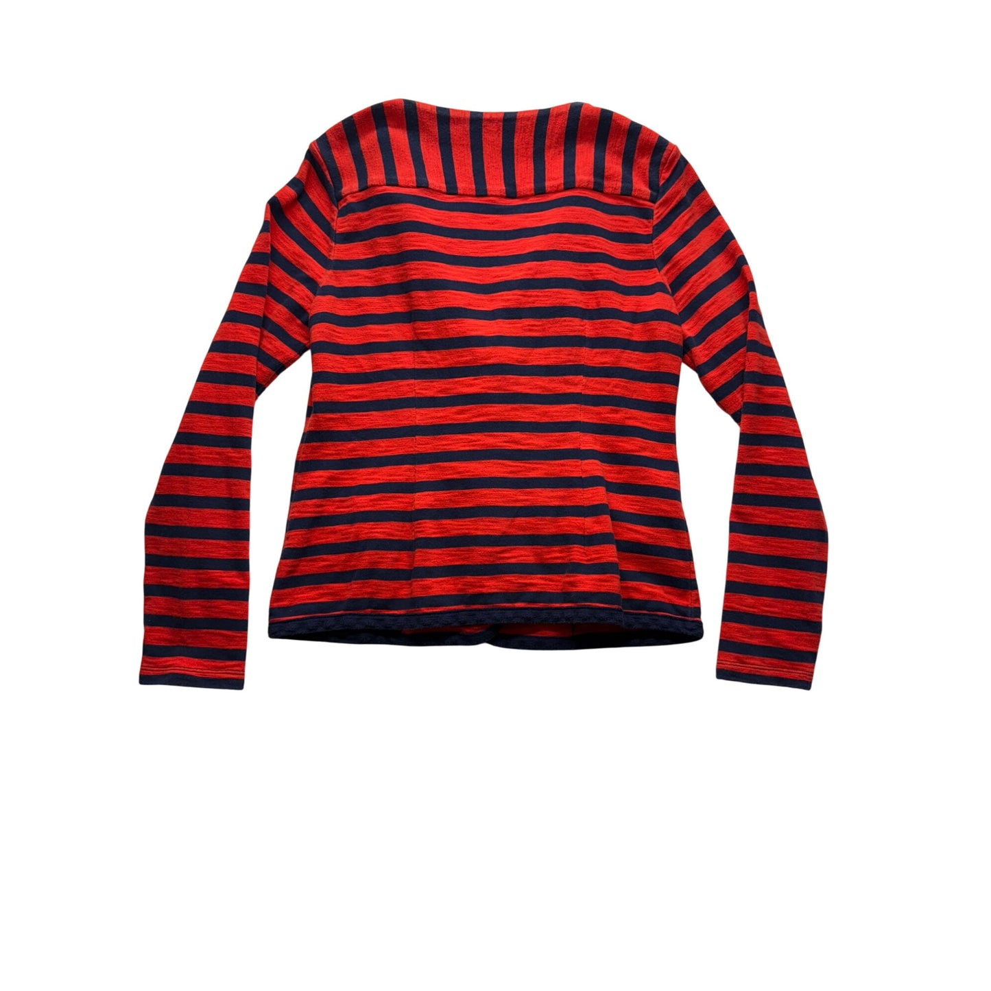 Cabi Womens Red & Navy Striped Cardigan Blazer #7694