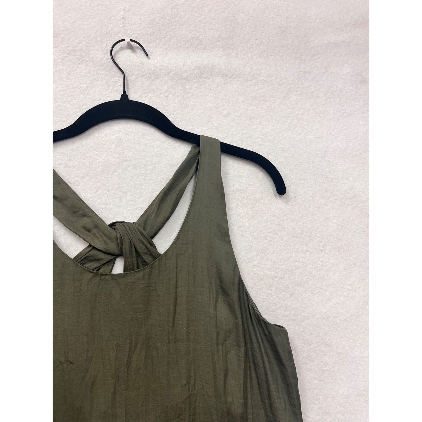 Women’s Small Trouvé Olive Green Sleeveless Knotted Back Tank Dress #6686
