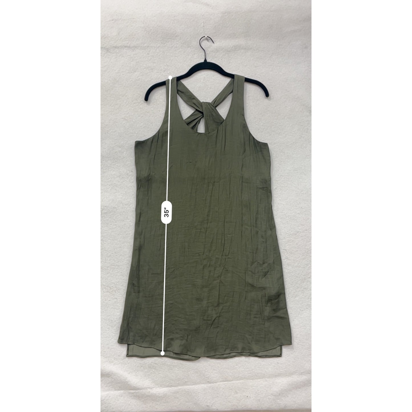 Women’s Small Trouvé Olive Green Sleeveless Knotted Back Tank Dress #6686