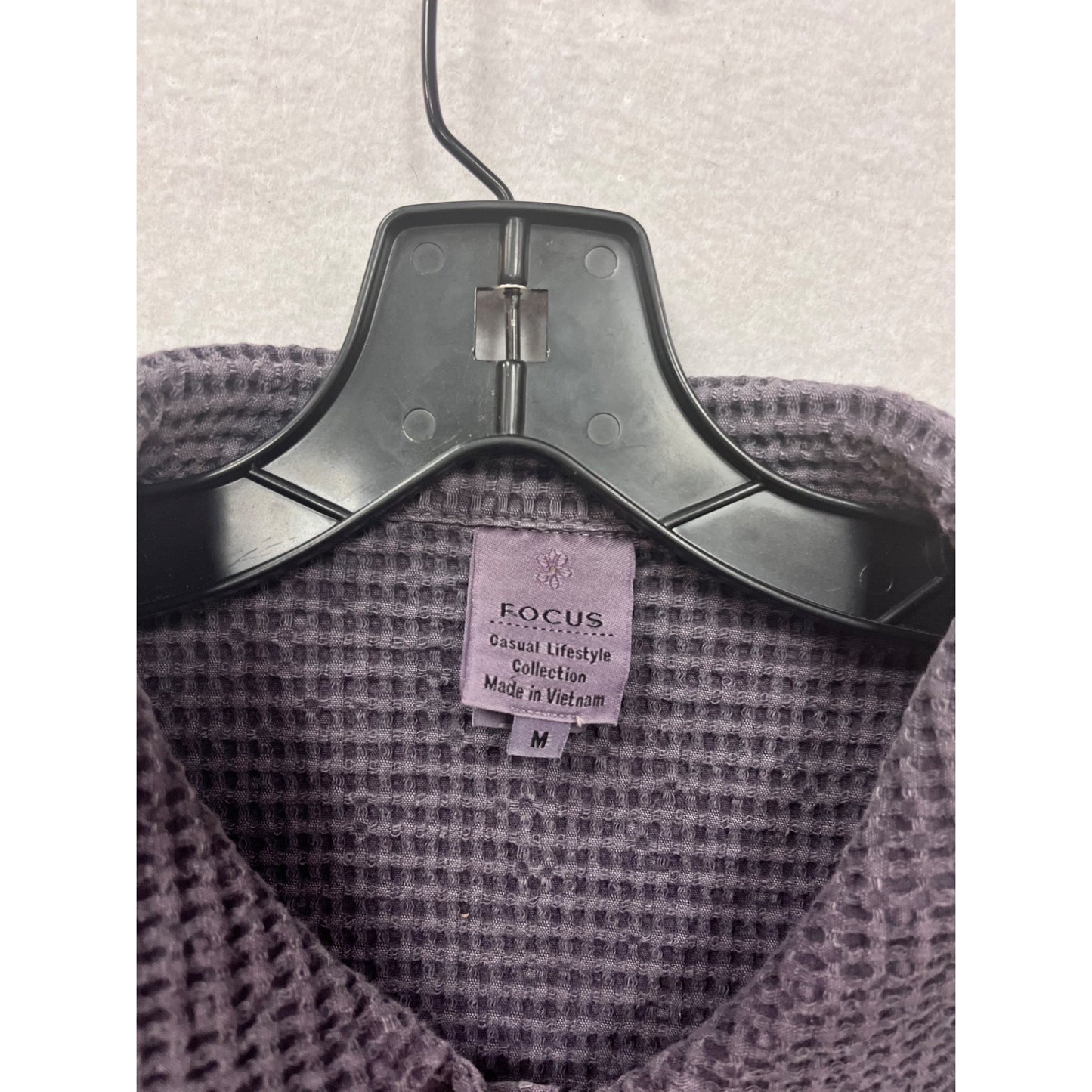 Focus Medium Waffle Knit Button-Up Jacket Purple #8390