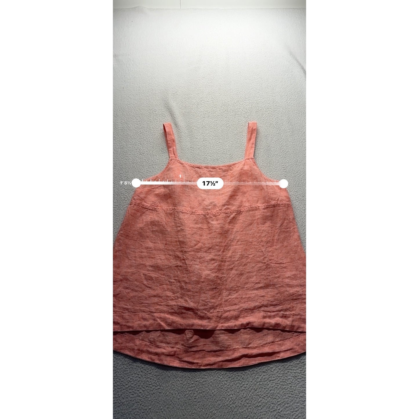 Athleta Coral Linen Tank Top Adjustable Straps Lightweight Large 25” #9732