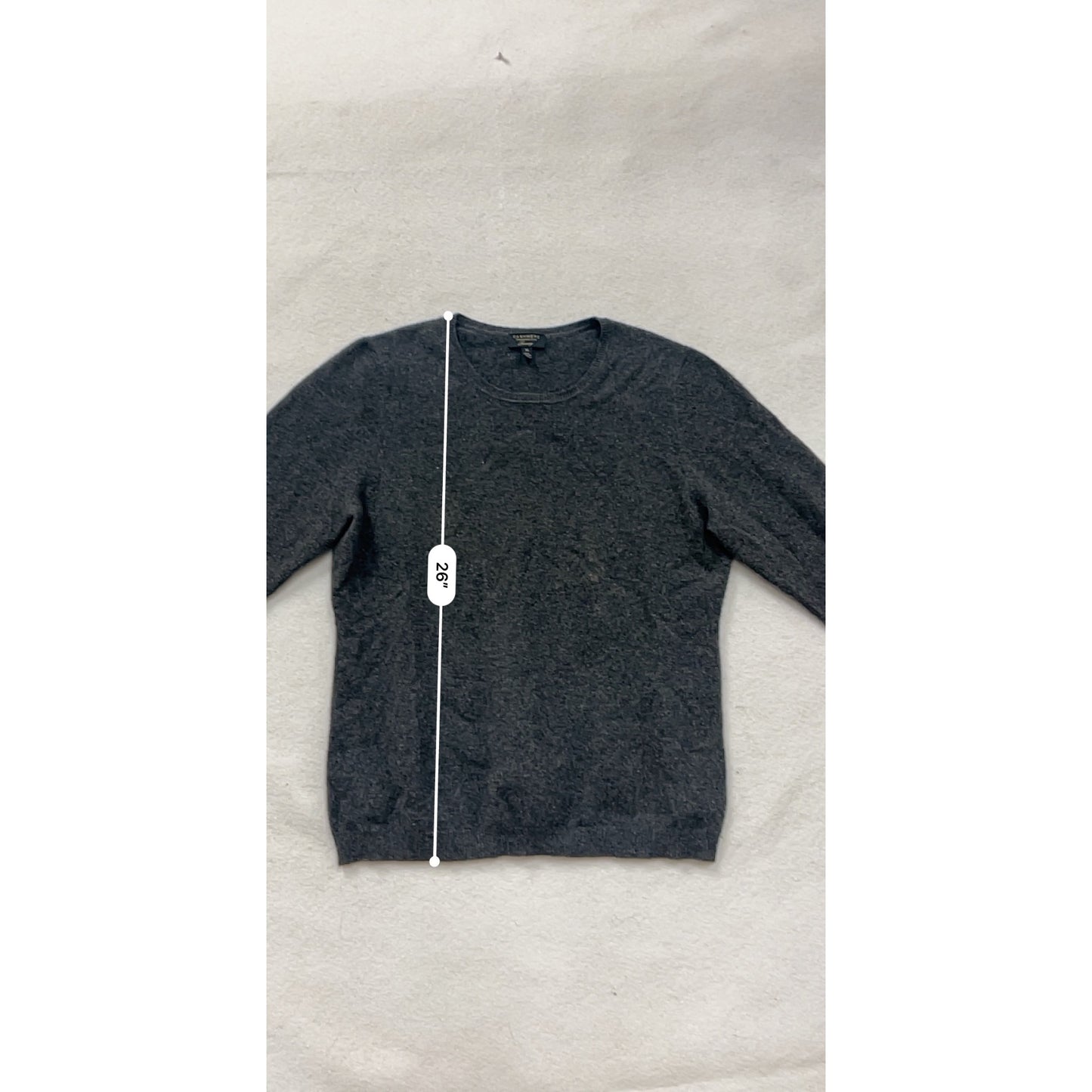 Charter Club Womens XL Luxury Cashmere Gray Crewneck #8192
