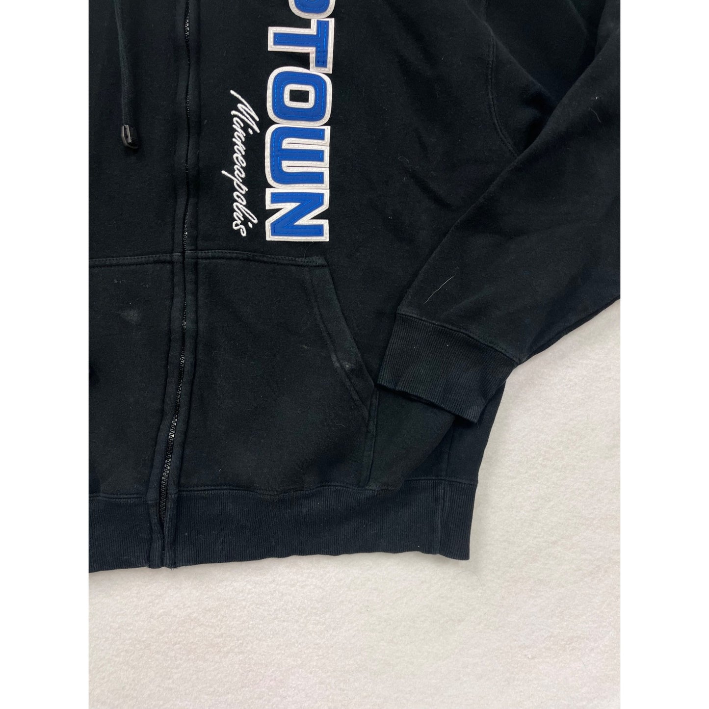 Uptown Minneapolis Black Zip-Up Hoodie Womens L By Cotton Heritage #6967