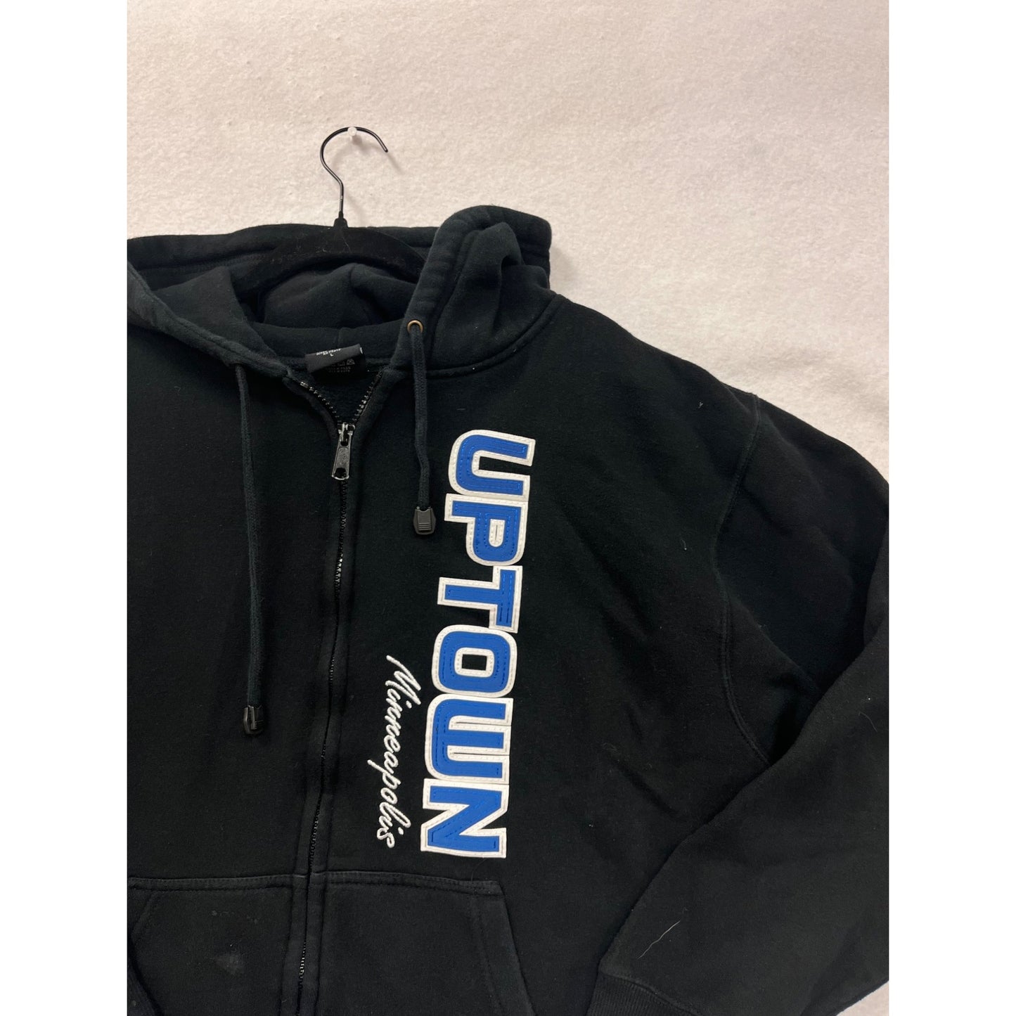 Uptown Minneapolis Black Zip-Up Hoodie Womens L By Cotton Heritage #6967