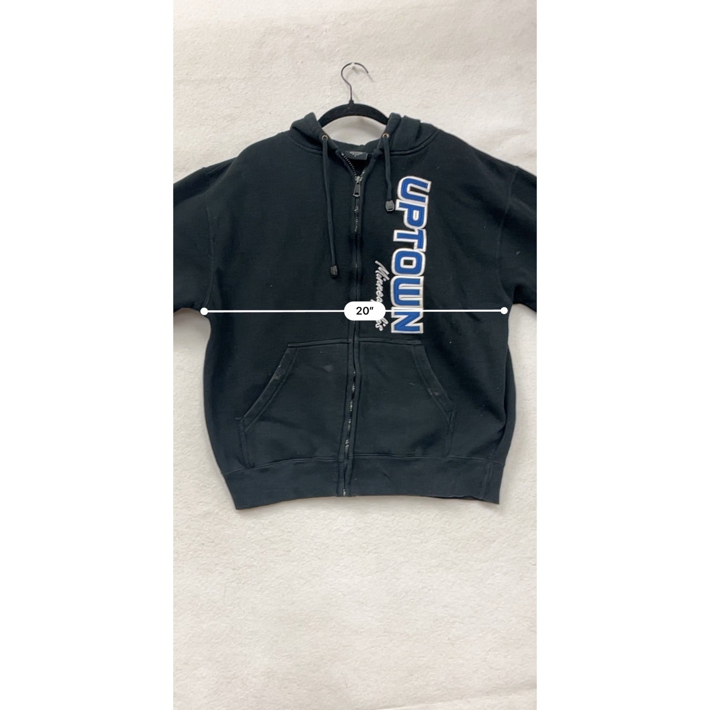 Uptown Minneapolis Black Zip-Up Hoodie Womens L By Cotton Heritage #6967