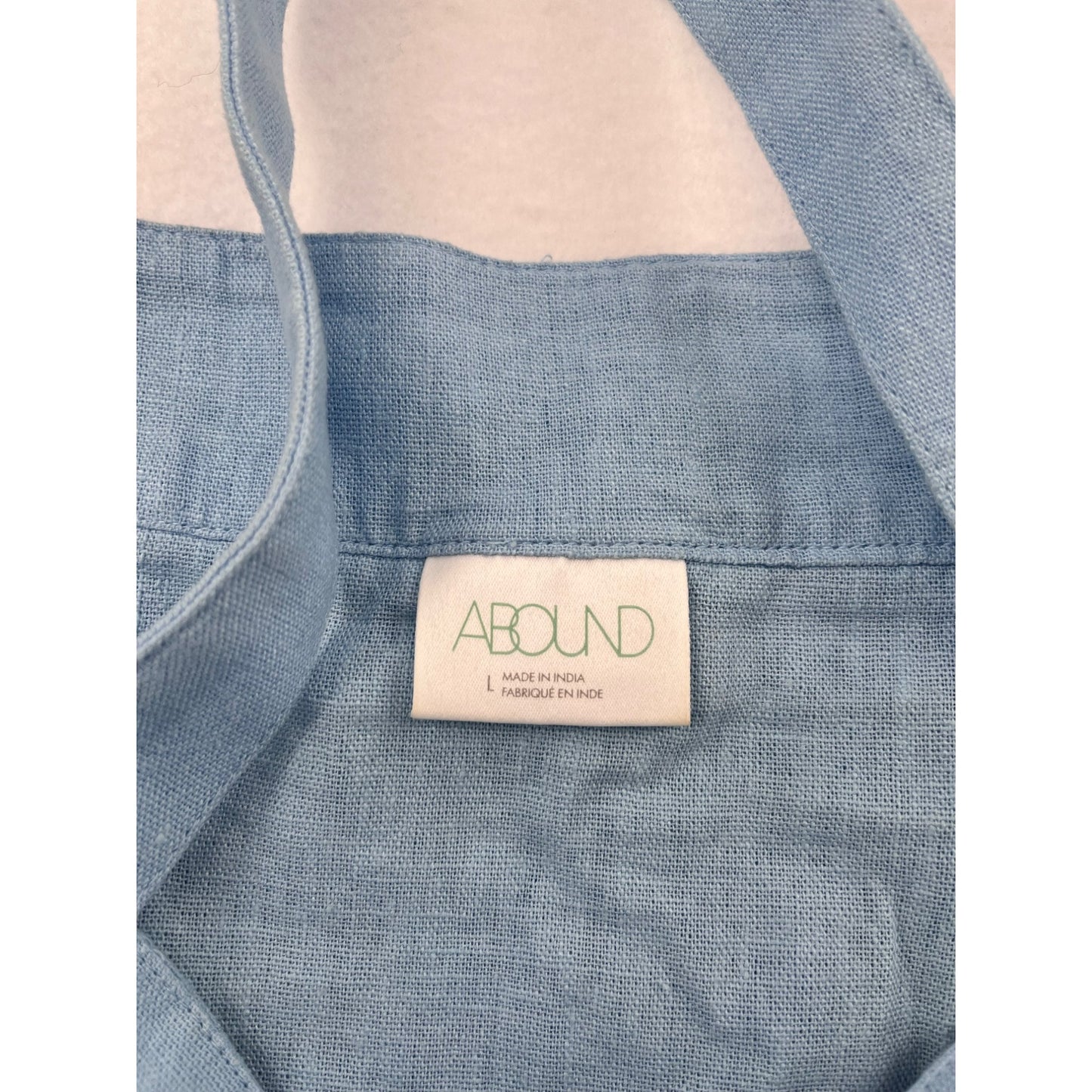 Womens Abound Blue Linen Ruffled Tank Top #6209