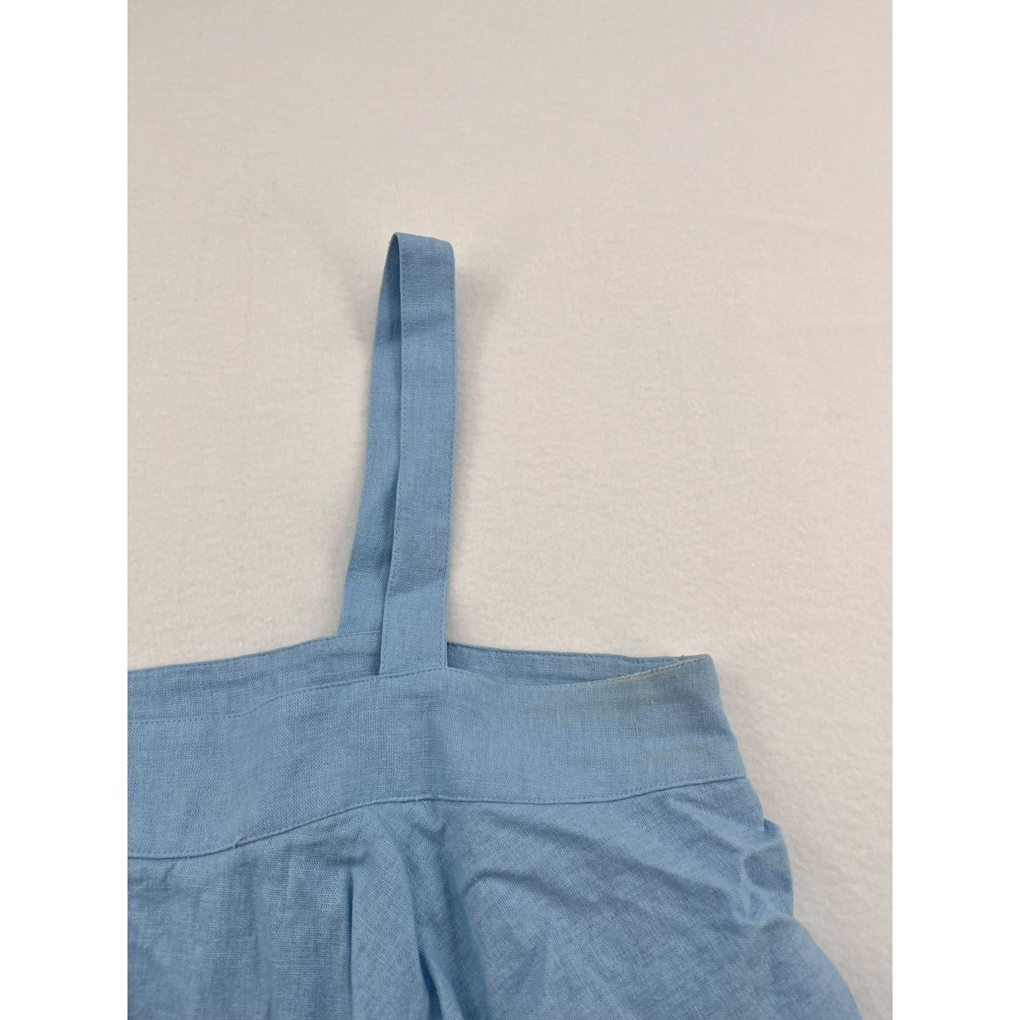 Womens Abound Blue Linen Ruffled Tank Top #6209