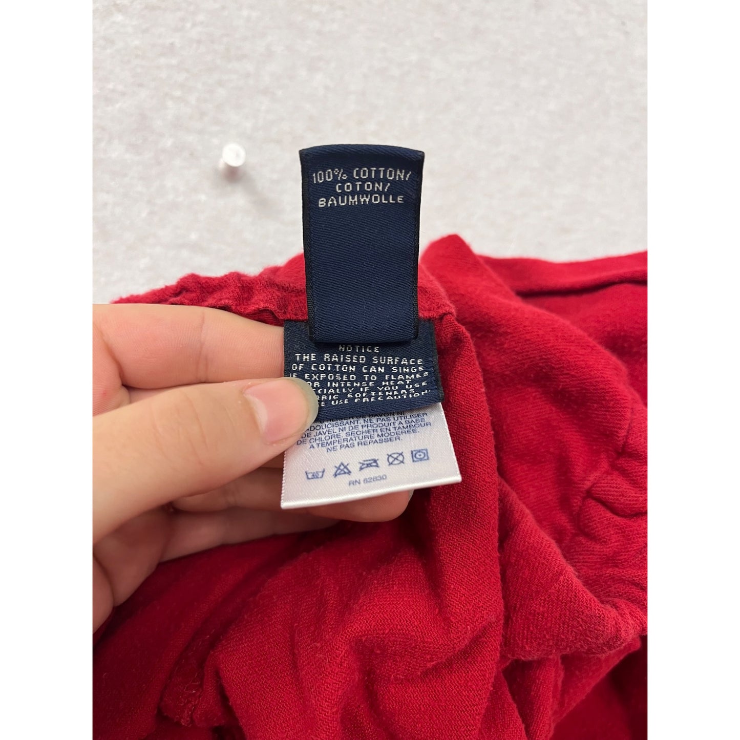 Mens Red Lands End Cotton Lounge Pants Size M #8988
