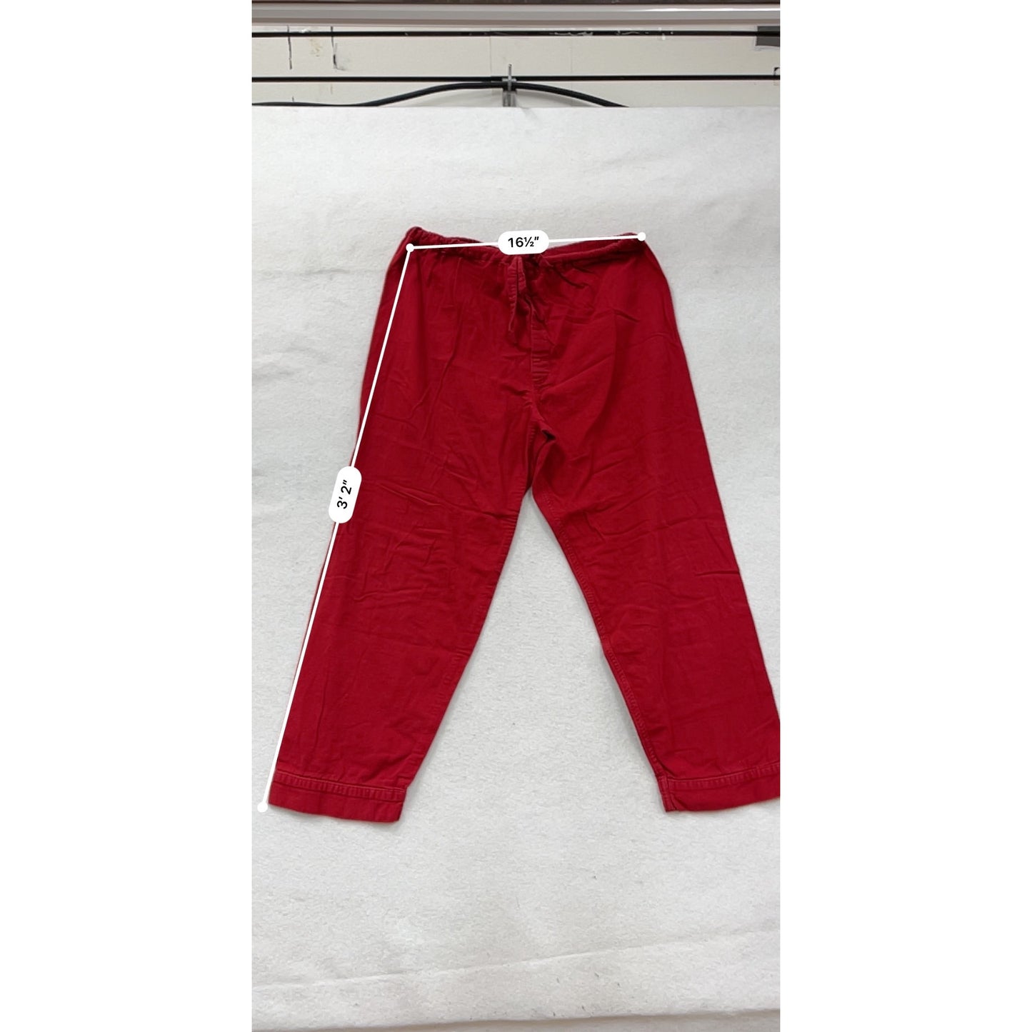 Mens Red Lands End Cotton Lounge Pants Size M #8988