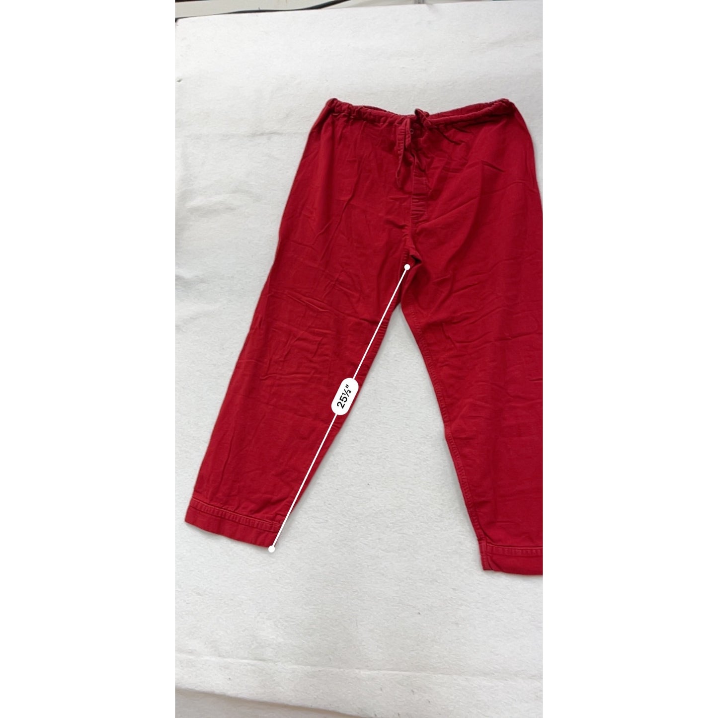 Mens Red Lands End Cotton Lounge Pants Size M #8988