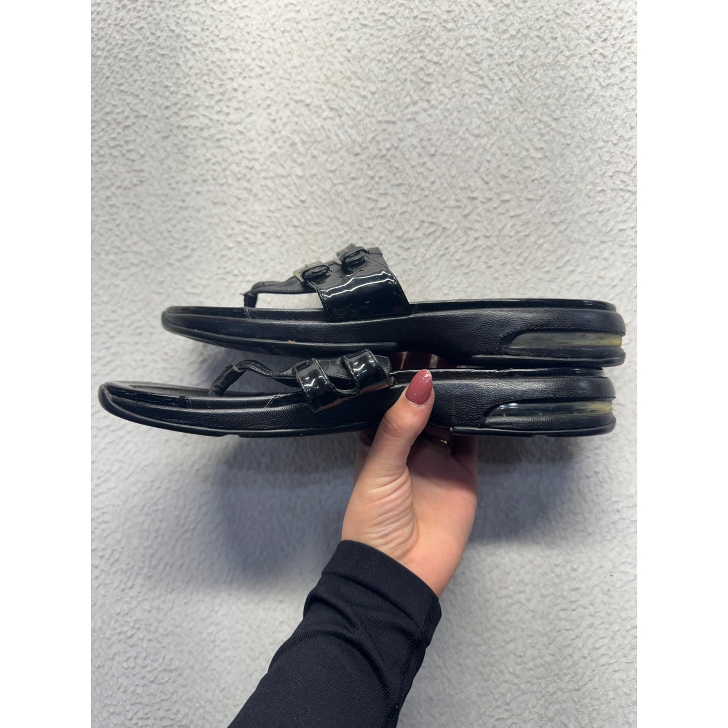 Cole Haan Black Air Slide Sandals With Buckle Detail #9021