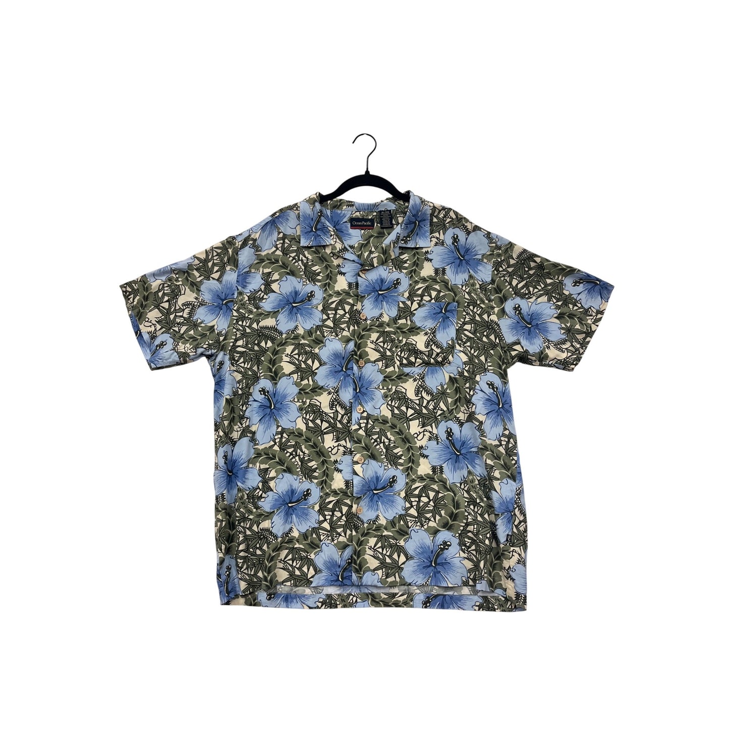 Ocean Pacific Mens XL Hawaiian Floral Button-Up #8086