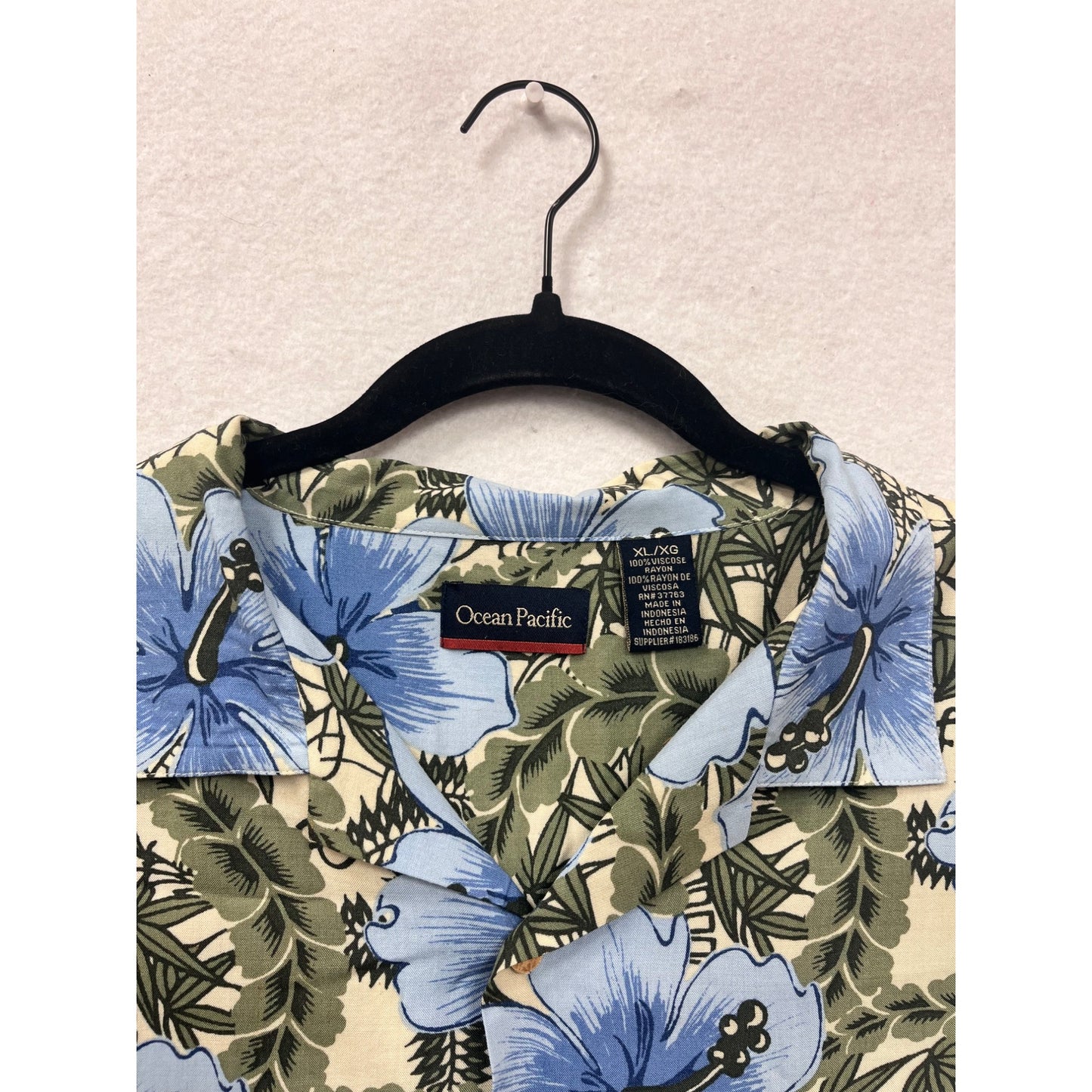 Ocean Pacific Mens XL Hawaiian Floral Button-Up #8086