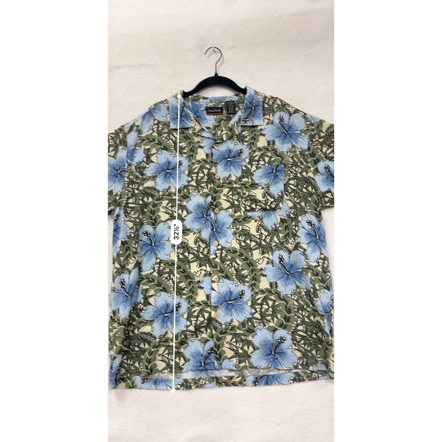 Ocean Pacific Mens XL Hawaiian Floral Button-Up #8086