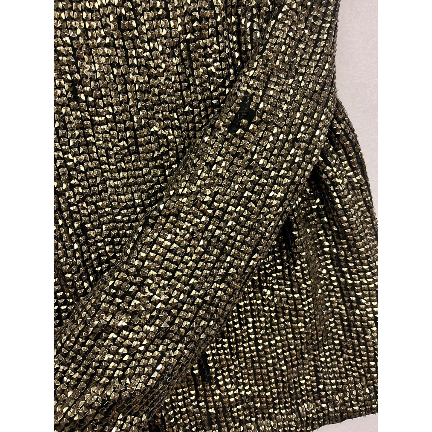Joie Black & Gold Sequin Long Sleeve Square Neck Top #6069