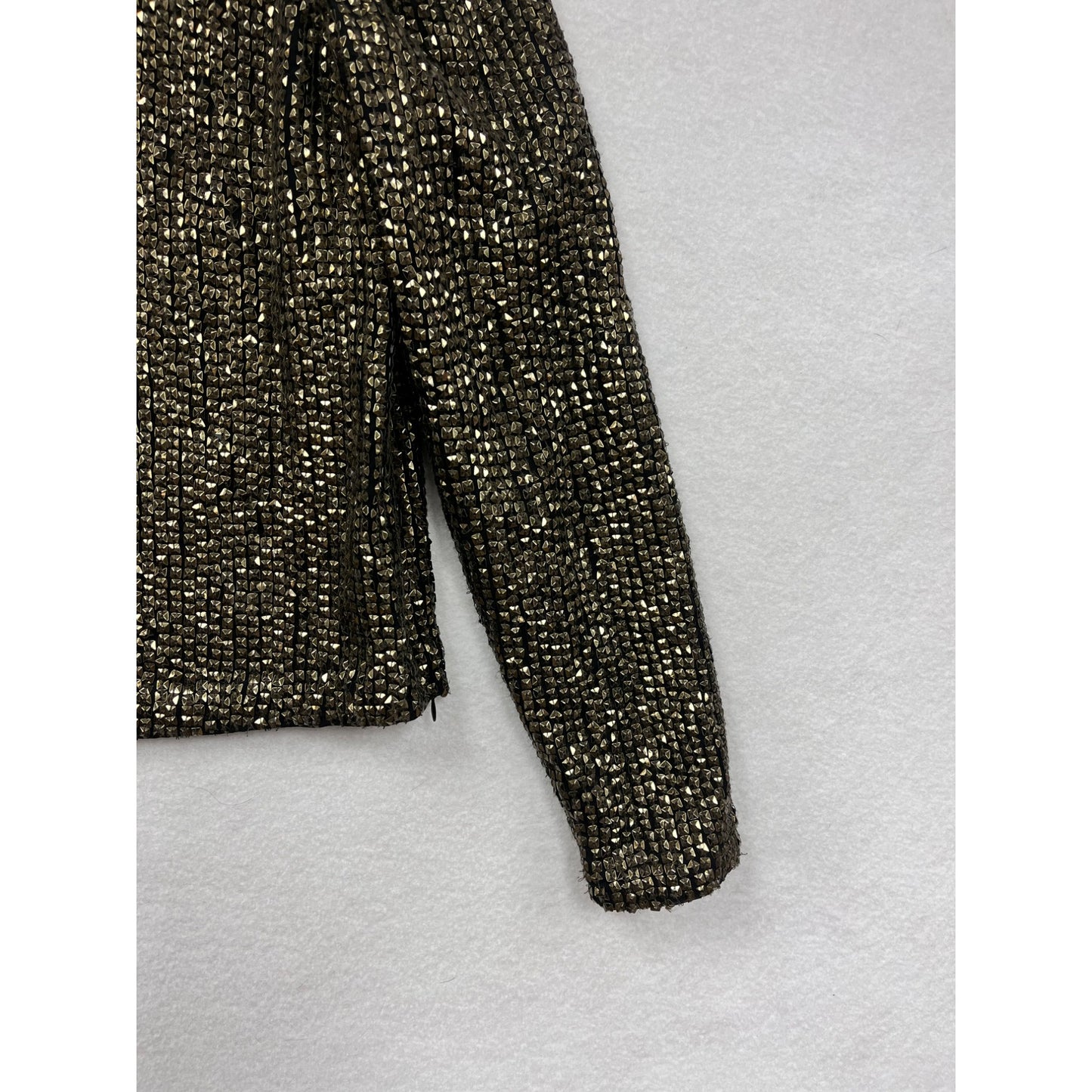 Joie Black & Gold Sequin Long Sleeve Square Neck Top #6069