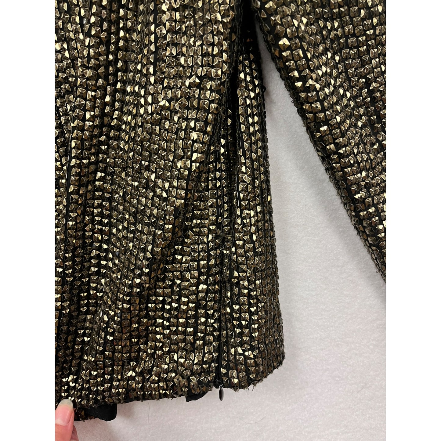Joie Black & Gold Sequin Long Sleeve Square Neck Top #6069