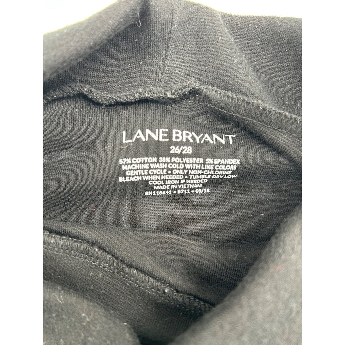 Lane Bryant Womens Black Turtleneck Long Sleeve Top Cotton Blend #6469