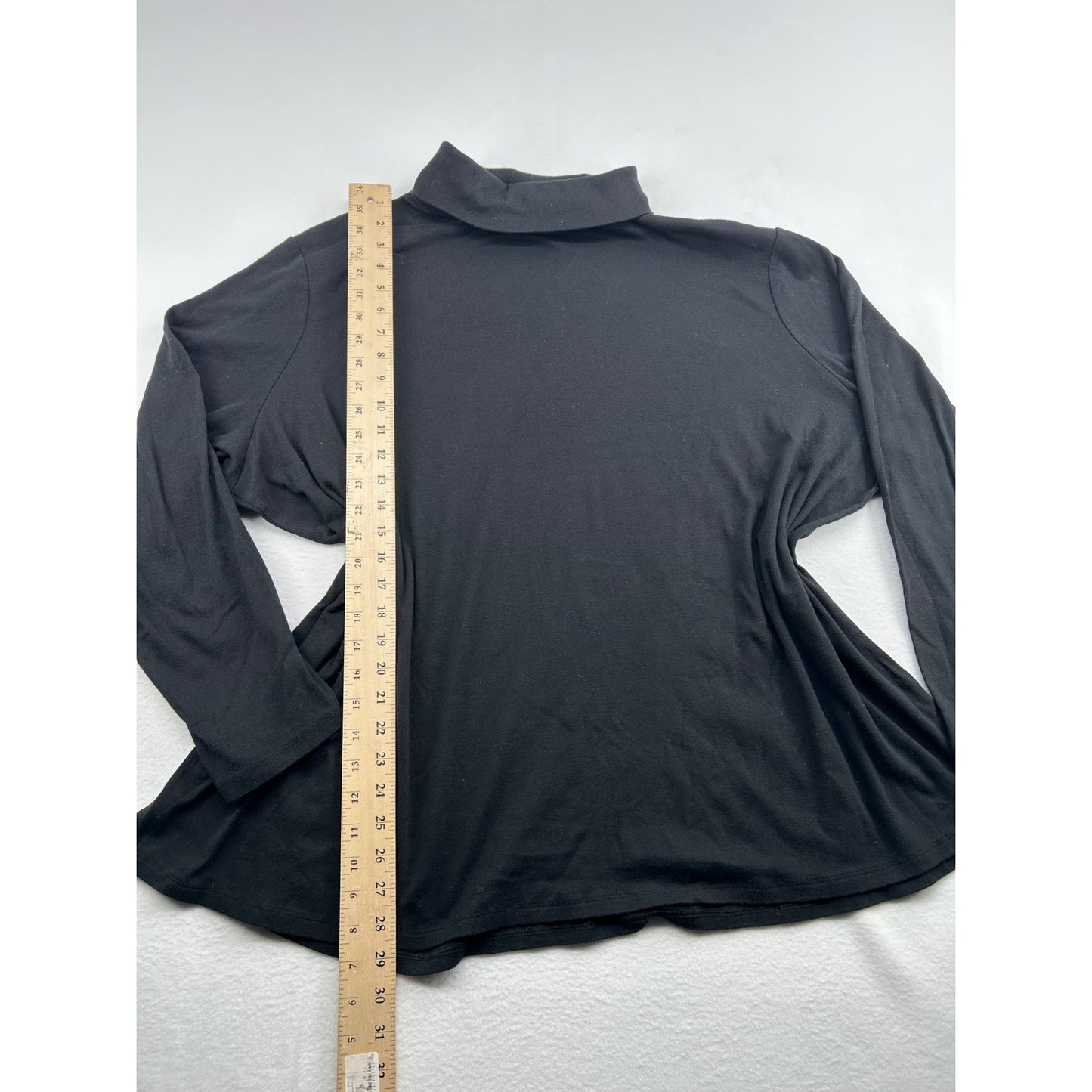 Lane Bryant Womens Black Turtleneck Long Sleeve Top Cotton Blend #6469