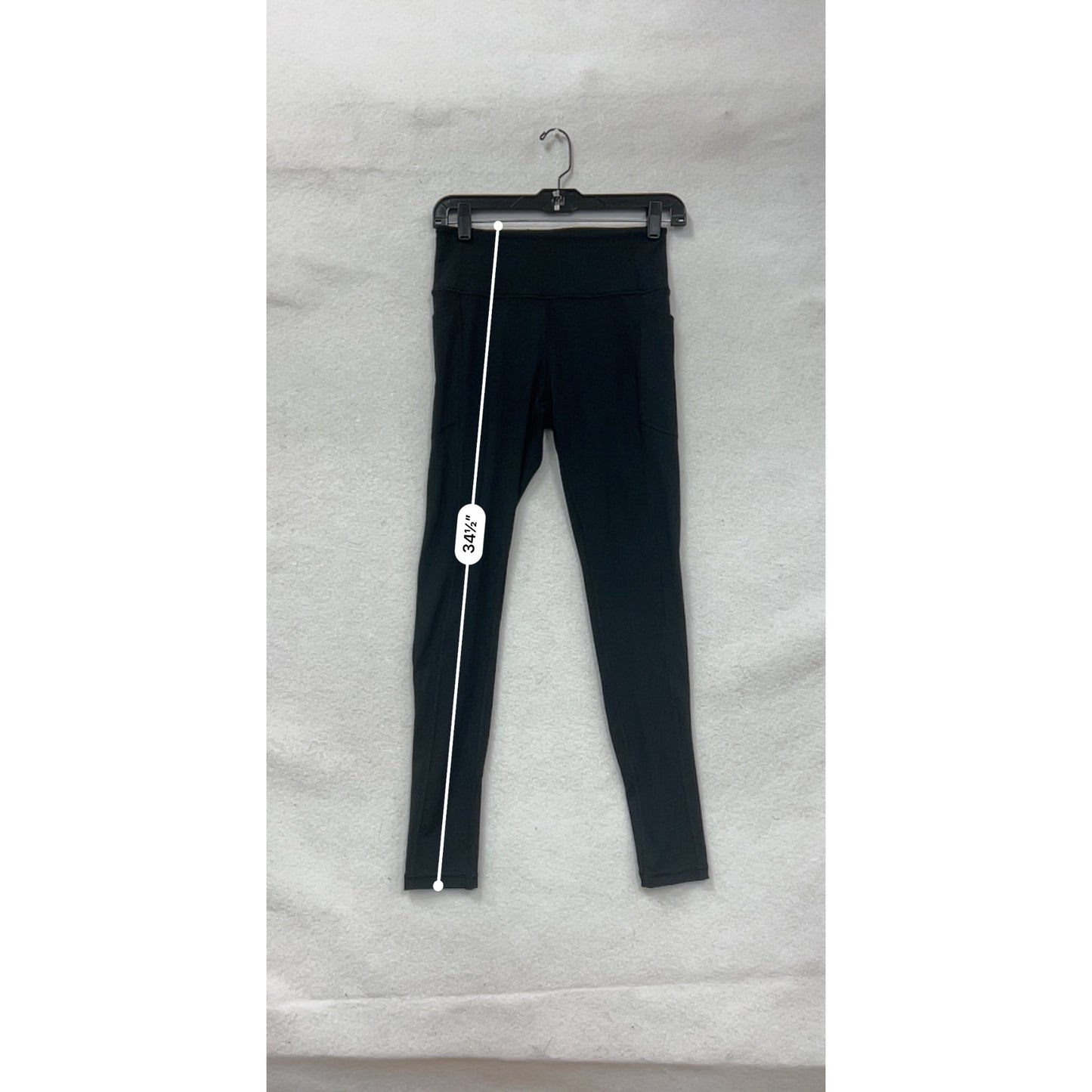 Womens Black High-Waisted Active Leggings With Pockets Size S #6593