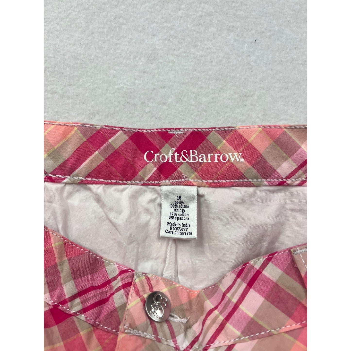 Women's Y2K Croft & Barrow Classic Fit Pink Plaid Skort #6020
