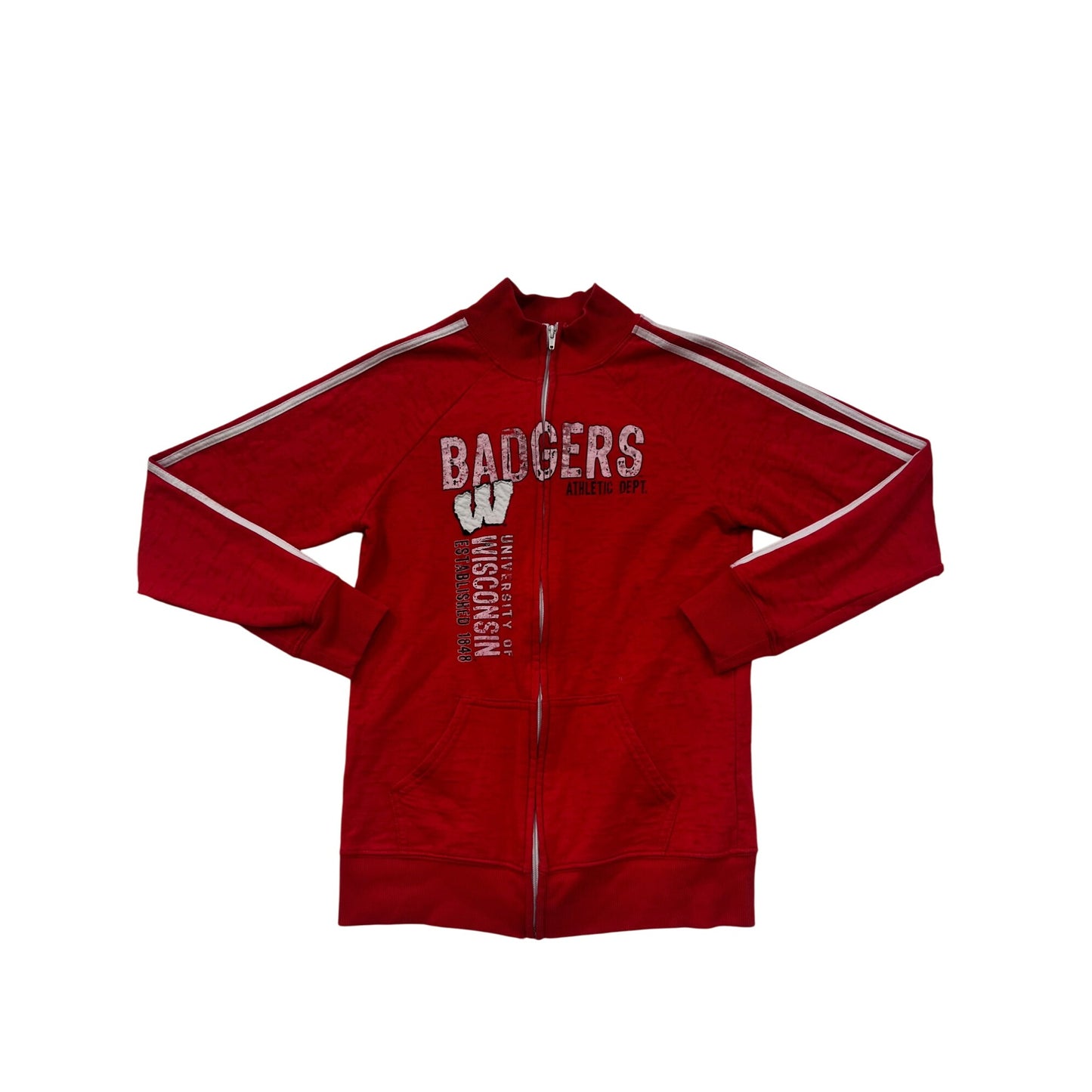 University Of Wisconsin Badgers Youth Full-Zip Red Sweatshirt Jacket #2992