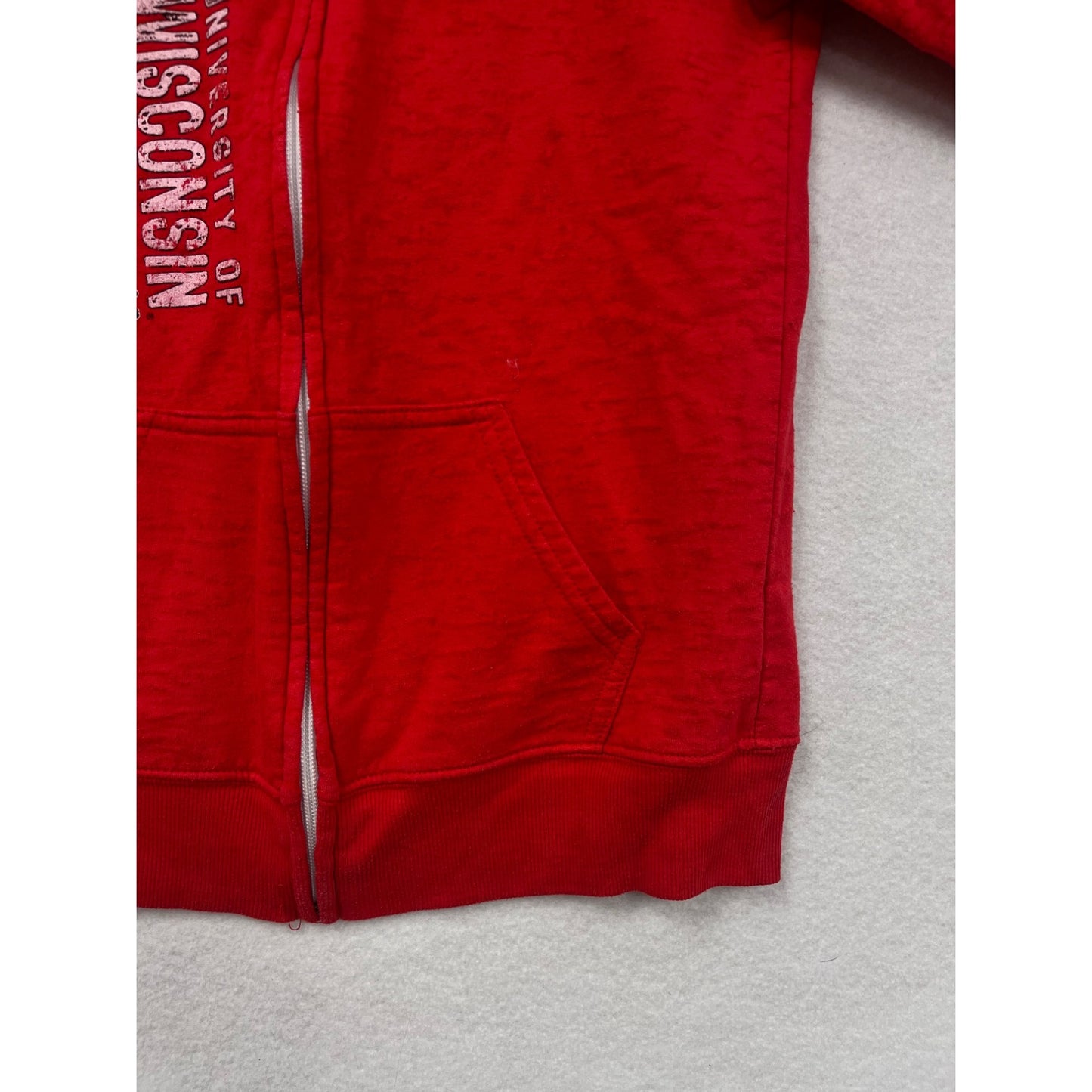 University Of Wisconsin Badgers Youth Full-Zip Red Sweatshirt Jacket #2992