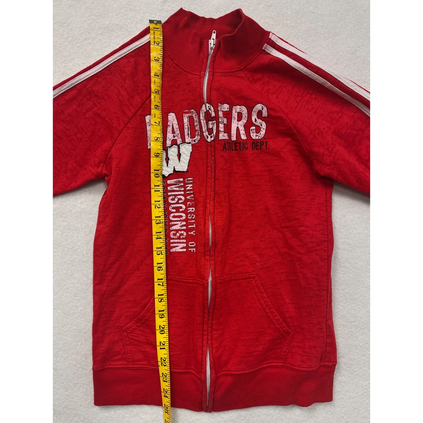 University Of Wisconsin Badgers Youth Full-Zip Red Sweatshirt Jacket #2992