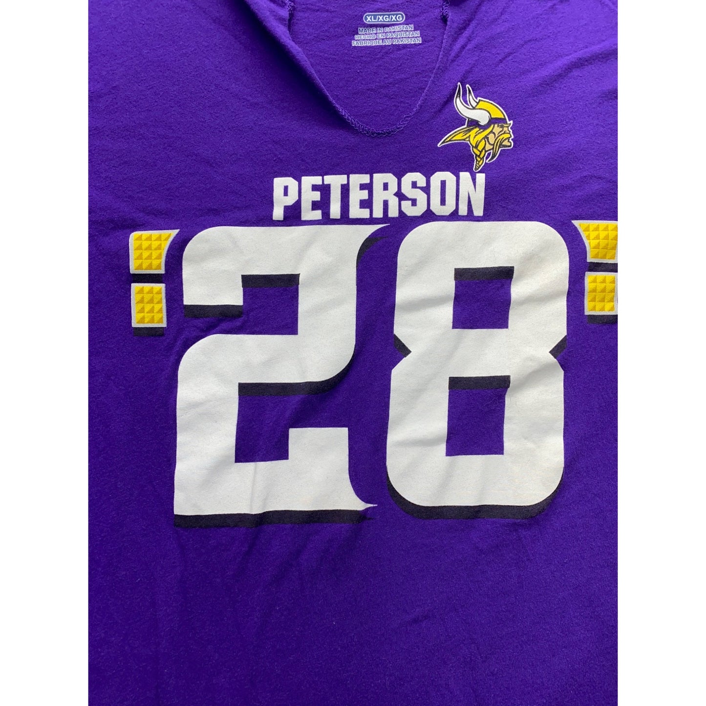 NFL Team Apparel Womens Adrian Peterson Vikings Jersey Style T-Shirt #7354