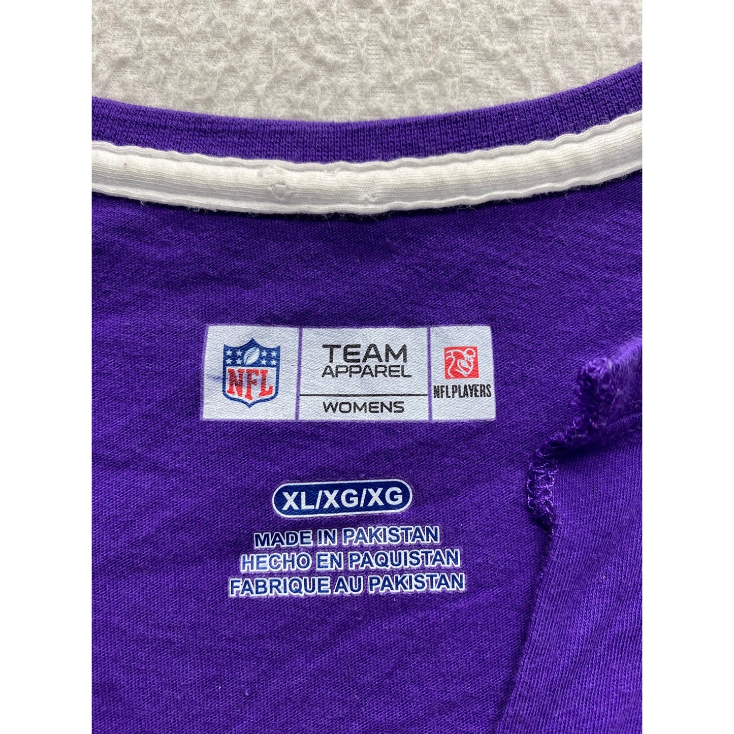 NFL Team Apparel Womens Adrian Peterson Vikings Jersey Style T-Shirt #7354